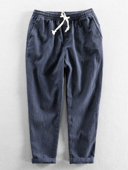 Cropped Pants in Linen-Cotton Blend