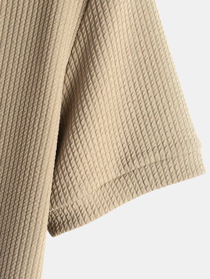 Ribbed Hooded T-Shirt with Muscle Fit