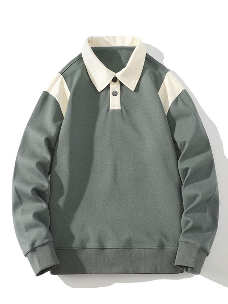 Two-Tone Polo Sweatshirt