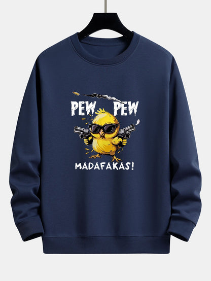 Chickens Gone Wild Relaxed Fit Sweatshirt - PEW PEW MADAFAKAS Design