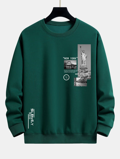 Relaxed Fit Sweatshirt Featuring New York Architecture Print