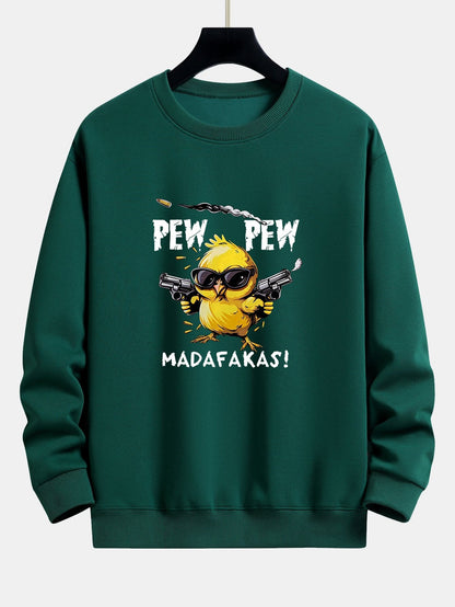Chickens Gone Wild Relaxed Fit Sweatshirt - PEW PEW MADAFAKAS Design