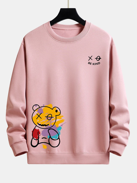 Relaxed Fit Sweatshirt with Graffiti Bear Design