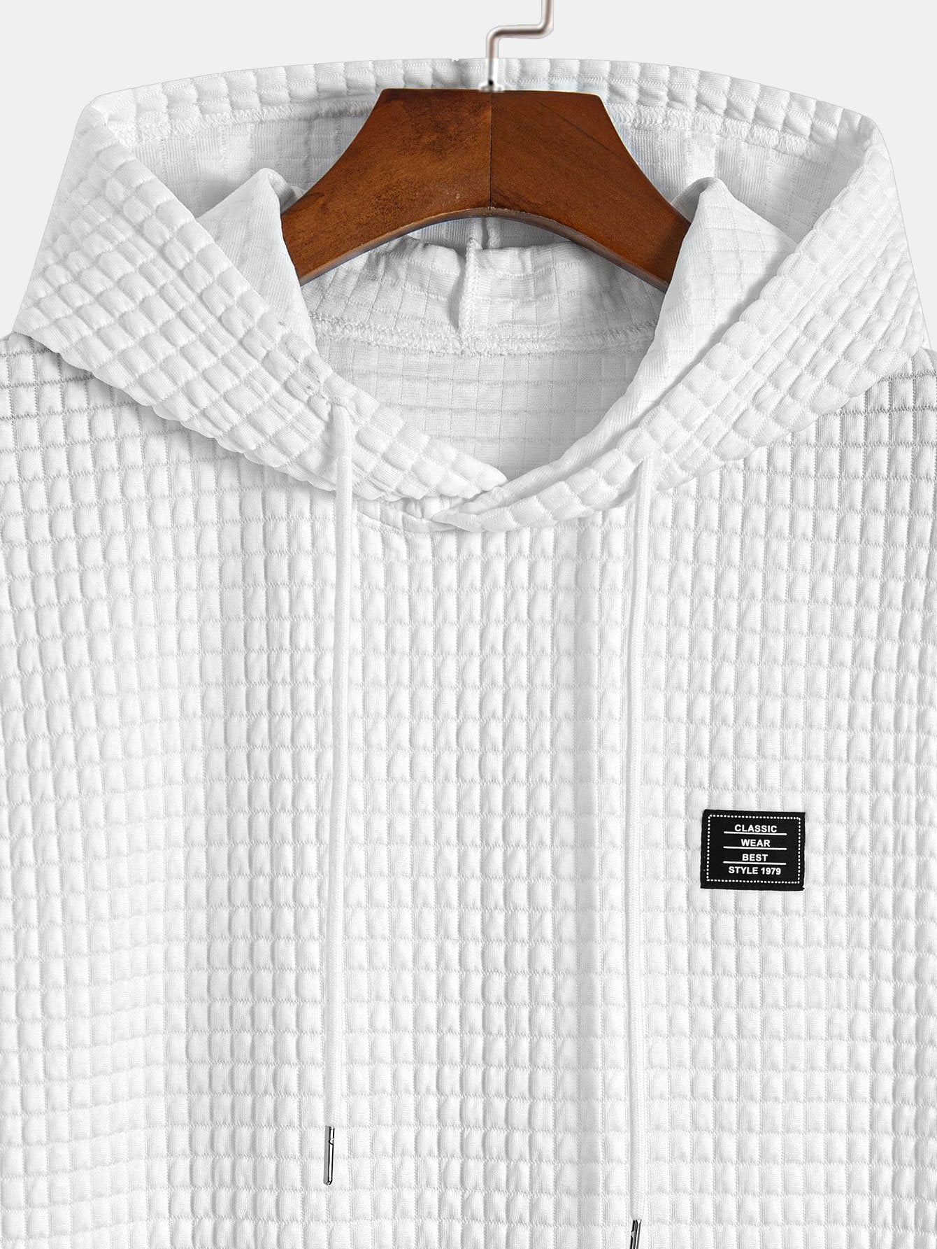 sleeveless Waffle Knit Hooded Vest