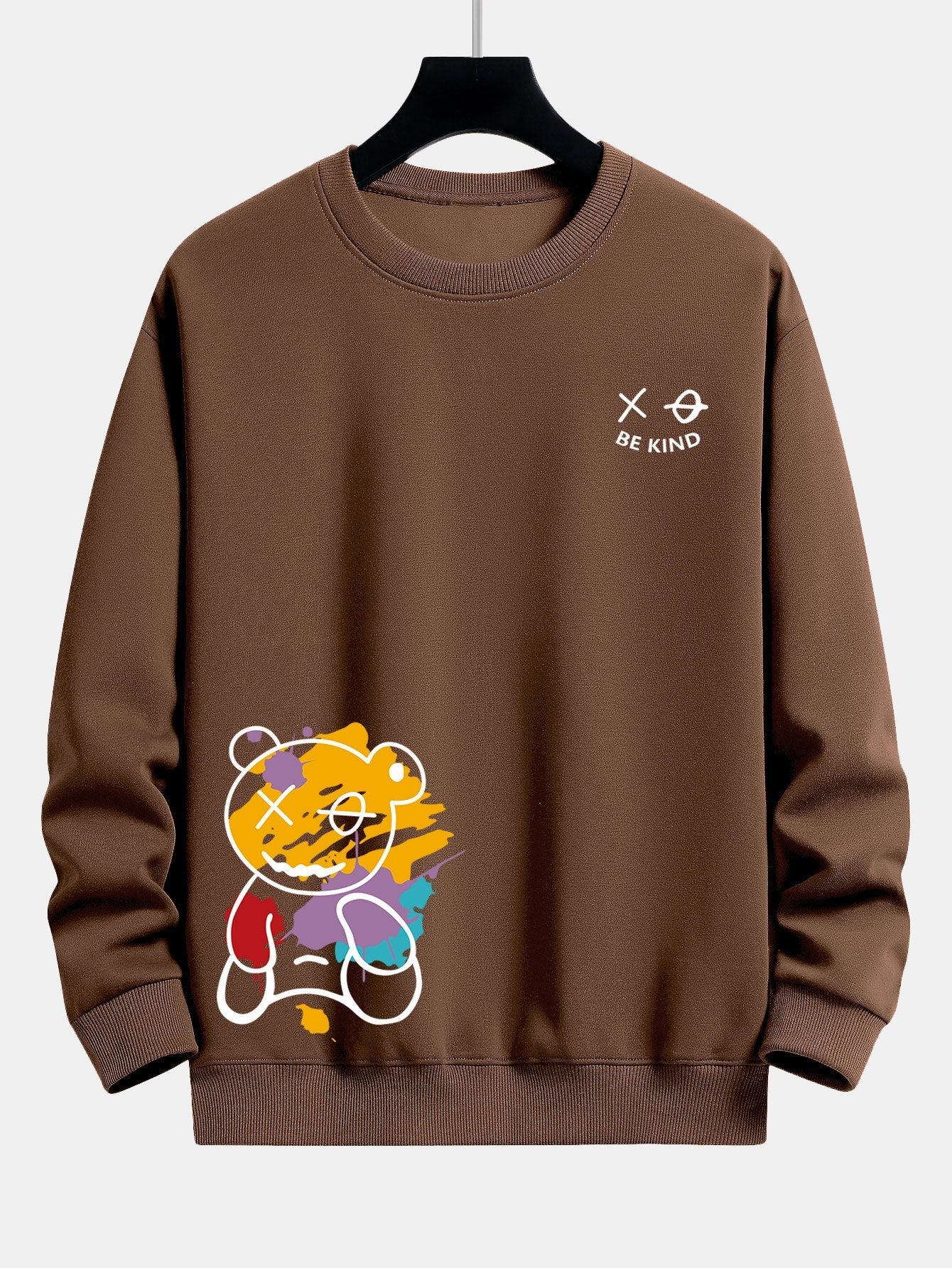 Relaxed Fit Sweatshirt with Graffiti Bear Design