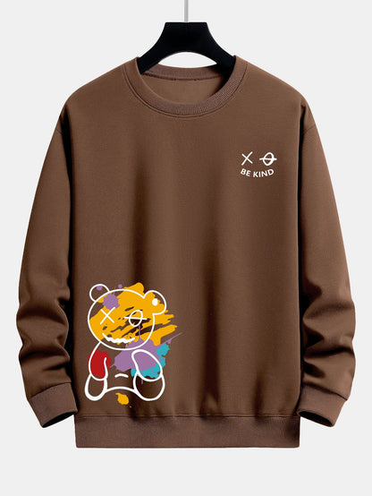 Relaxed Fit Sweatshirt with Graffiti Bear Design