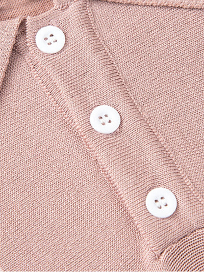 Striped Short Sleeve Polo Sweater