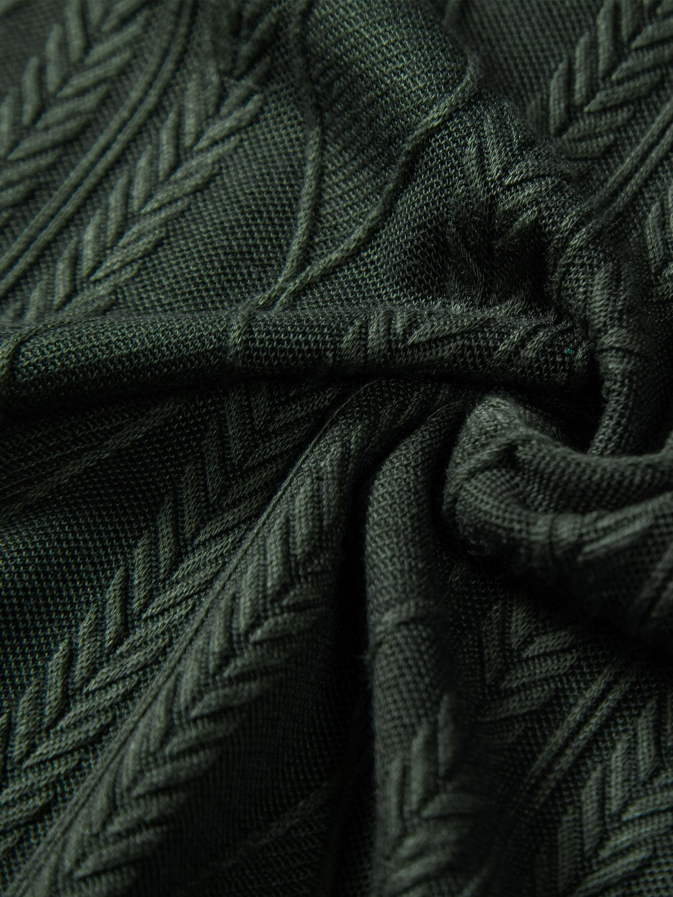 Geometric Rhombus Jacquard Knit Cuban Shirt