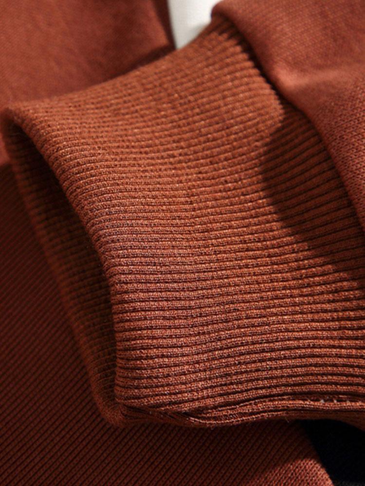 Color Block Polo Sweatshirt with Relaxed Fit