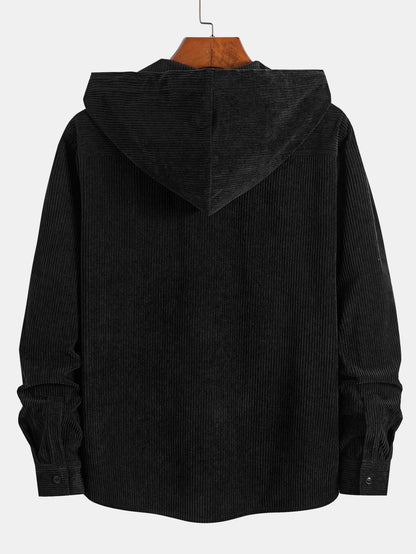 Cozy Corduroy Hooded Shirt Jacket