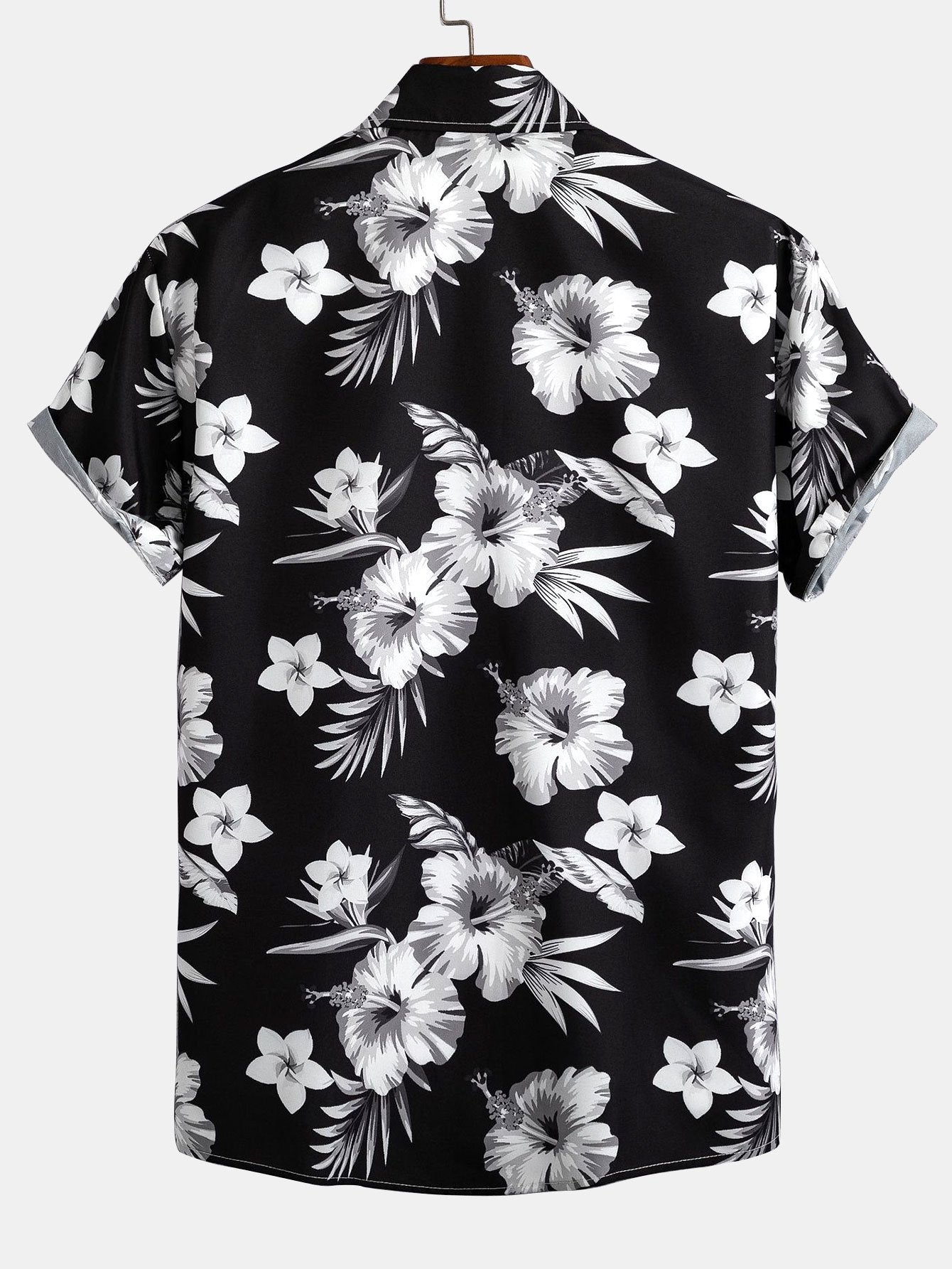 Tropical Floral Button-Up Shirt with Matching Swim Shorts