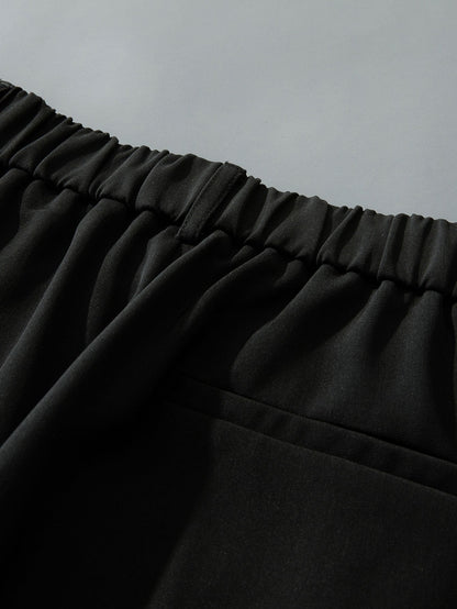 Comfortable Elastic Waist Straight-Leg Pants