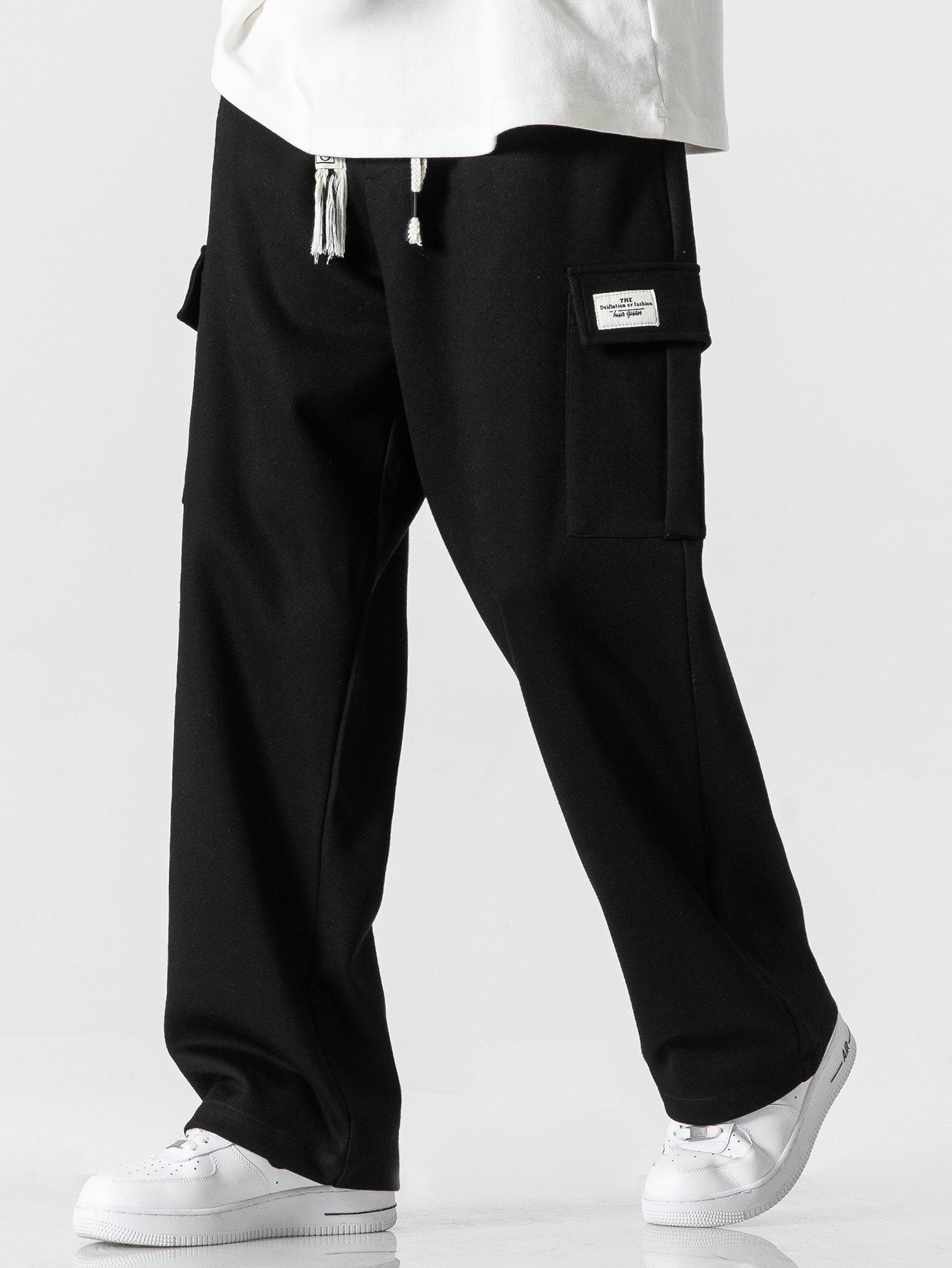 Comfortable Straight-Leg Jersey Cargo Pants