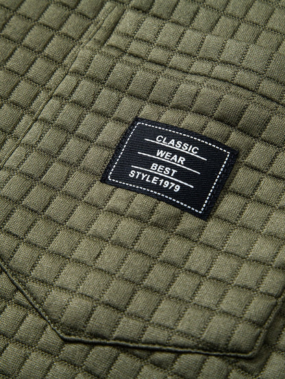 Waffle Knit Short Sleeve Shirt & Drawstring Jogger Pants Set