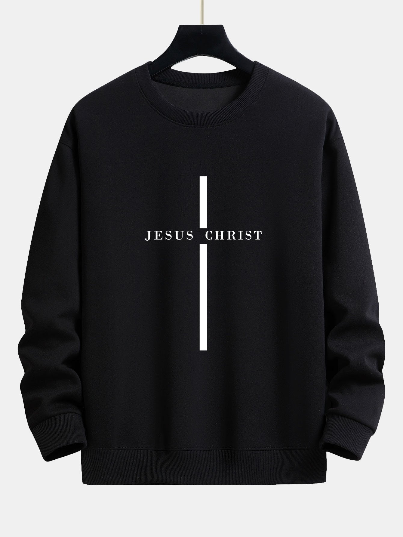 Relaxed Fit Sweatshirt with Jesus Christ Stripe Design