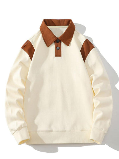 Two-Tone Polo Sweatshirt