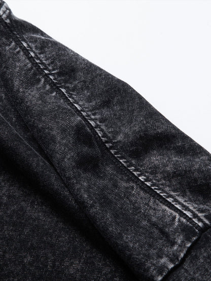 Relaxed Fit Long Sleeve Distressed Wash T-Shirt