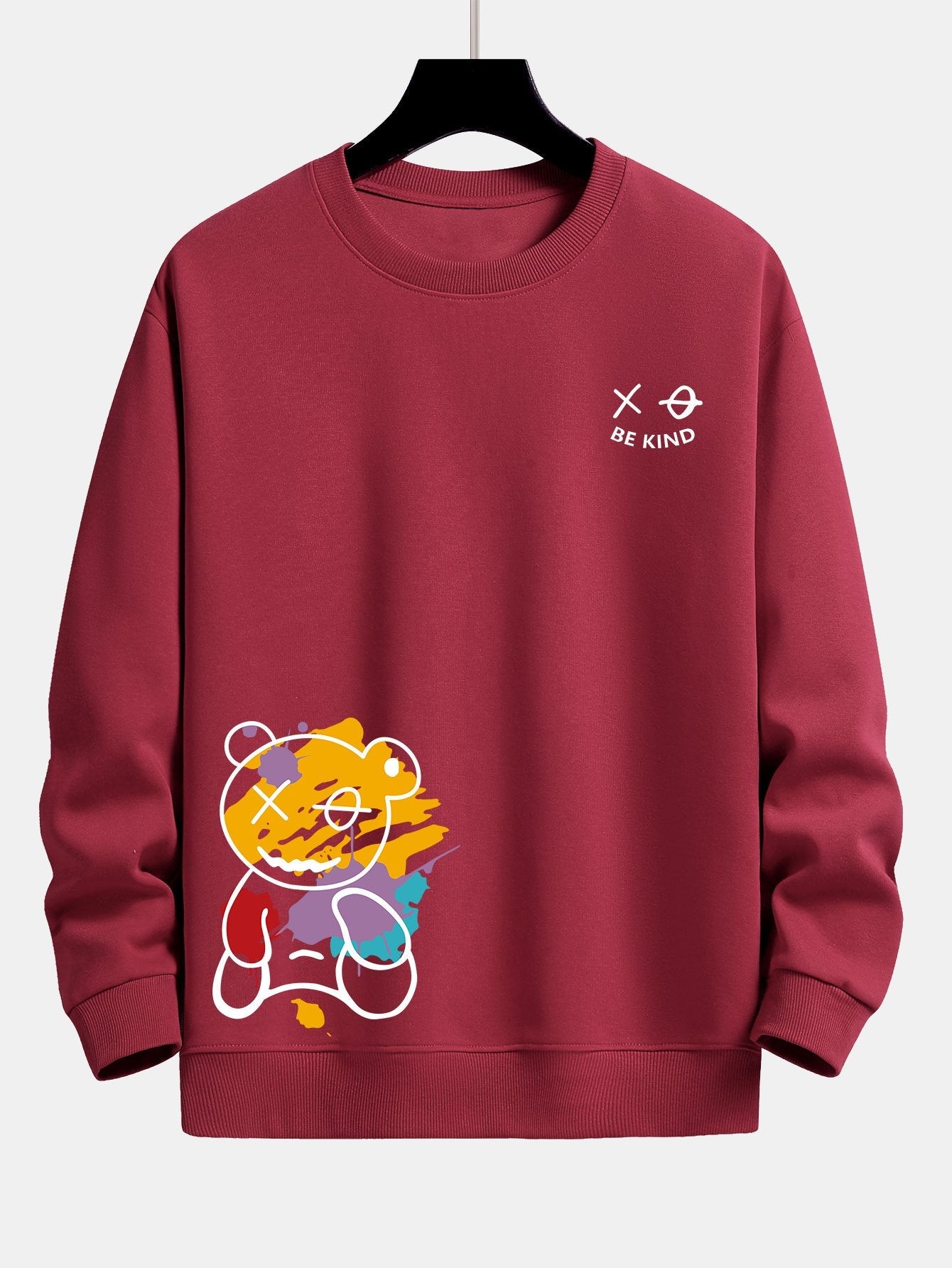 Relaxed Fit Sweatshirt with Graffiti Bear Design