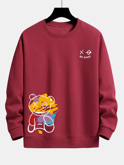 Relaxed Fit Sweatshirt with Graffiti Bear Design