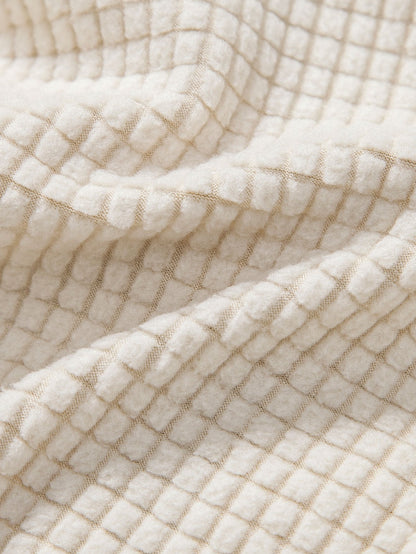 Waffle Knit Button-Up Shirt and Shorts Set