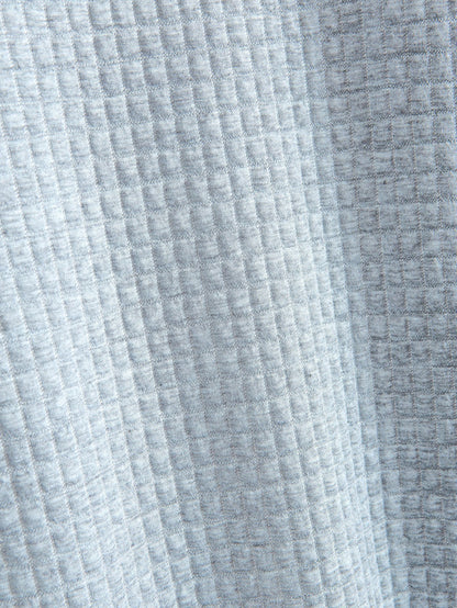 Short Sleeve Waffle Knit T-Shirt with Arc Hem