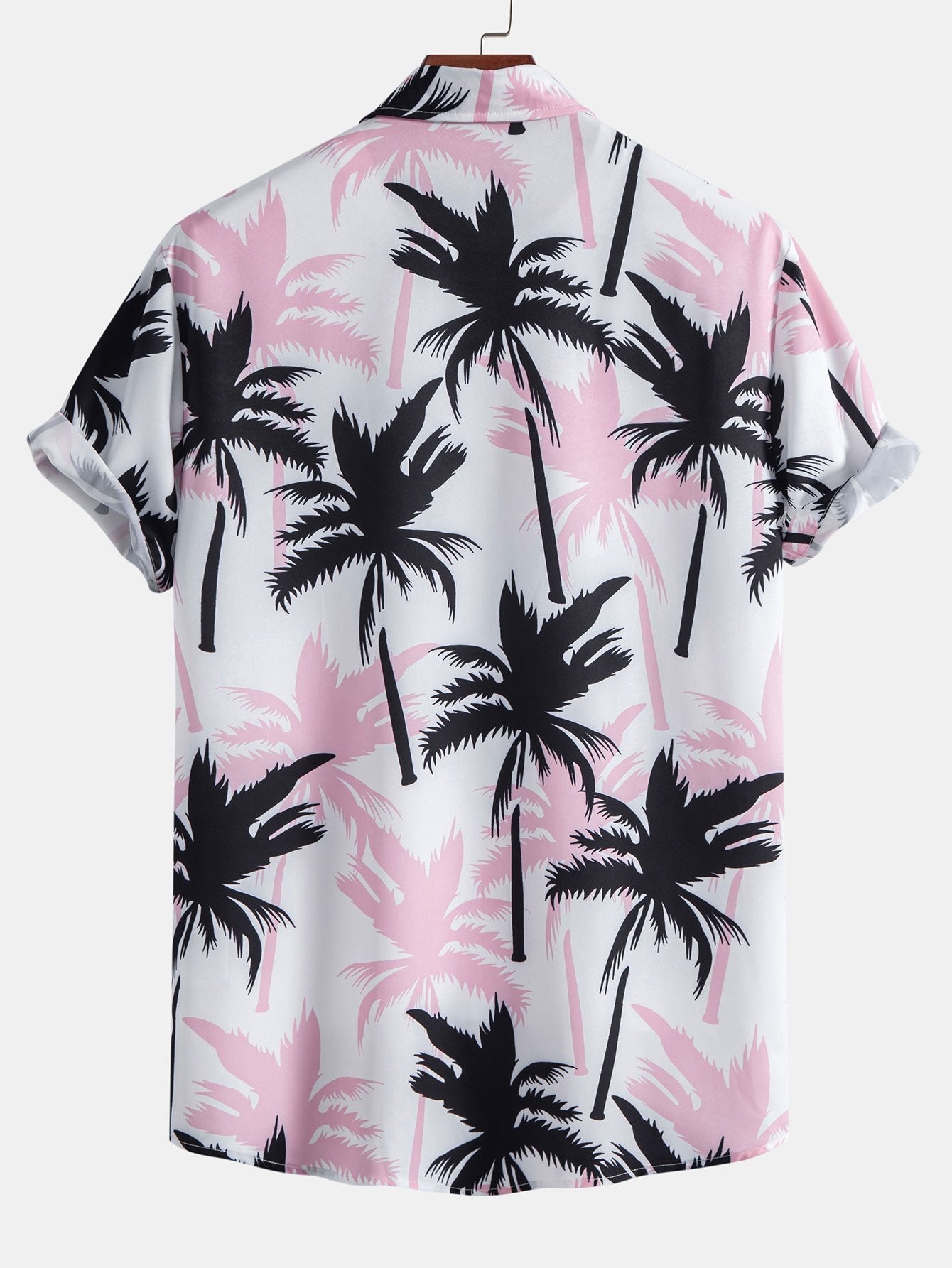Palm Tree Print Button-Up Shirt and Matching Swim Shorts