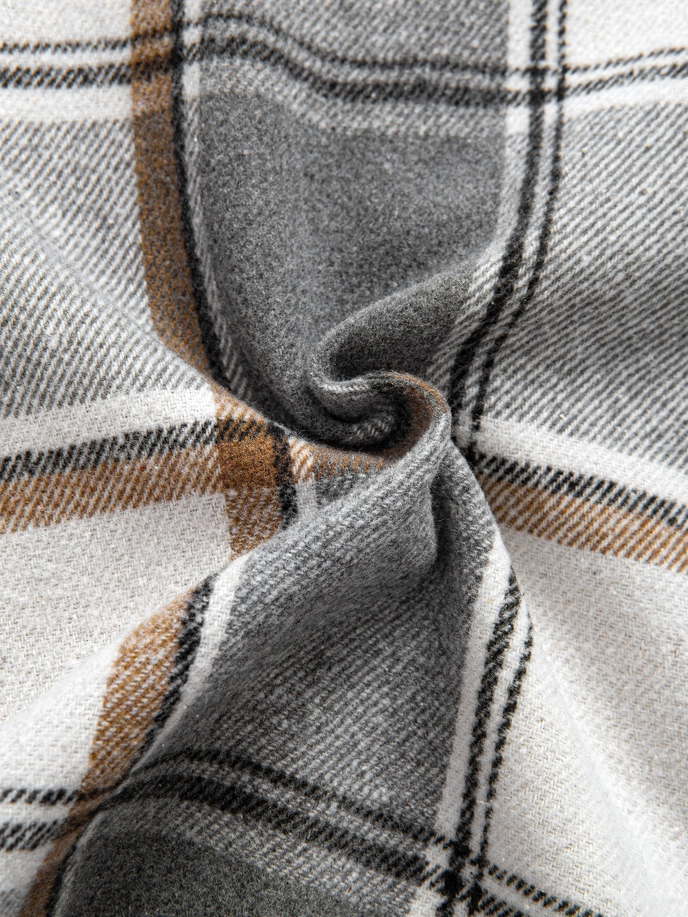 Comfortable Contrast Corduroy Plaid Hooded Shirt