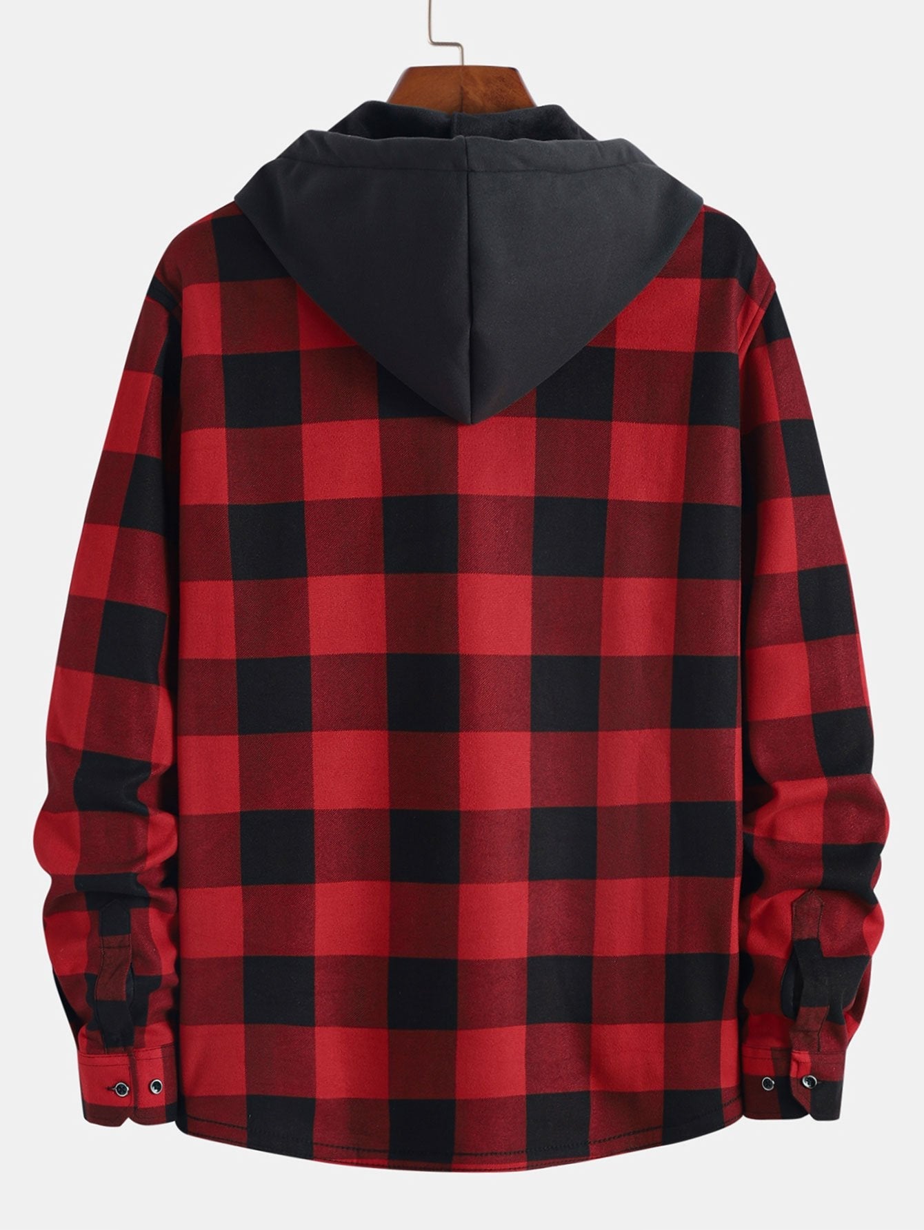 Fleece-Lined Flannel Hooded Shirt