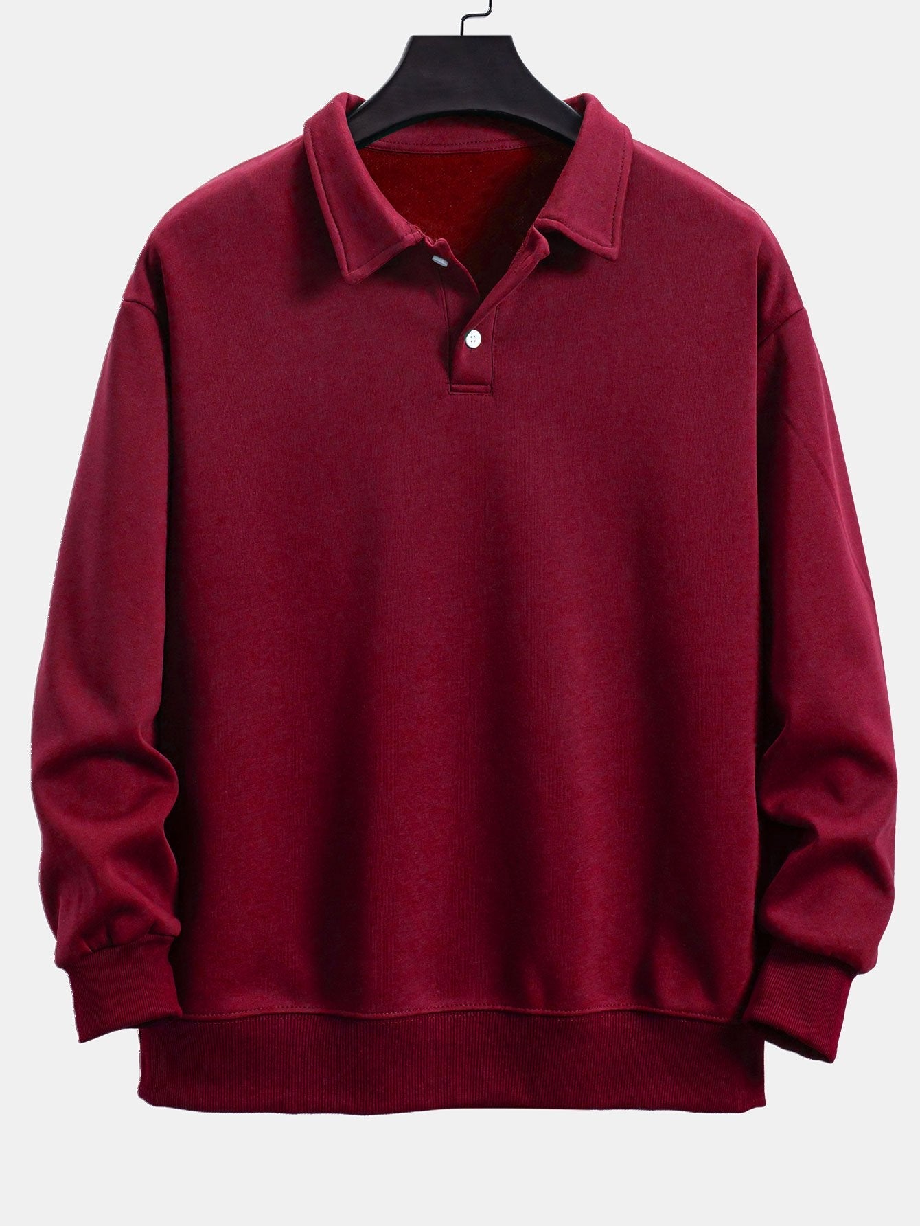 Comfortable Relaxed Fit Polo Neck Sweatshirt