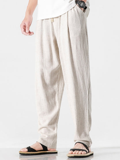 Comfortable Linen-Cotton Blend Harem Pants