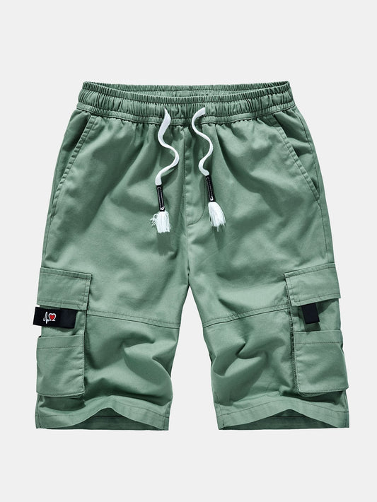 Adjustable Waist Chino Cargo Shorts