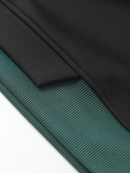 Color Blocked Patchwork Hoodie