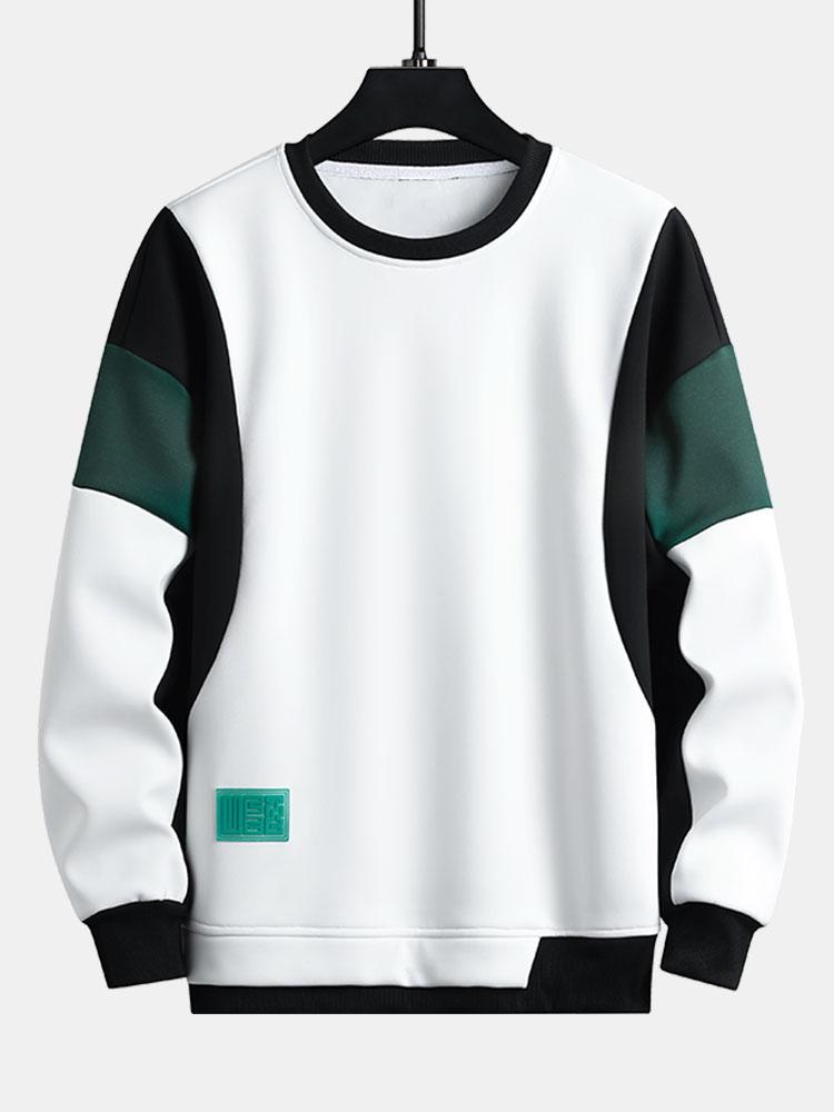 Color Blocked Patchwork Hoodie