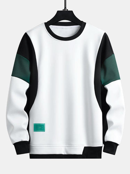 Color Blocked Patchwork Hoodie