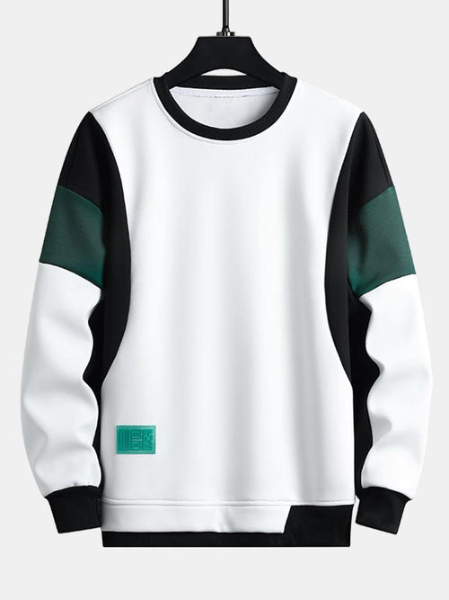 Color Blocked Patchwork Hoodie