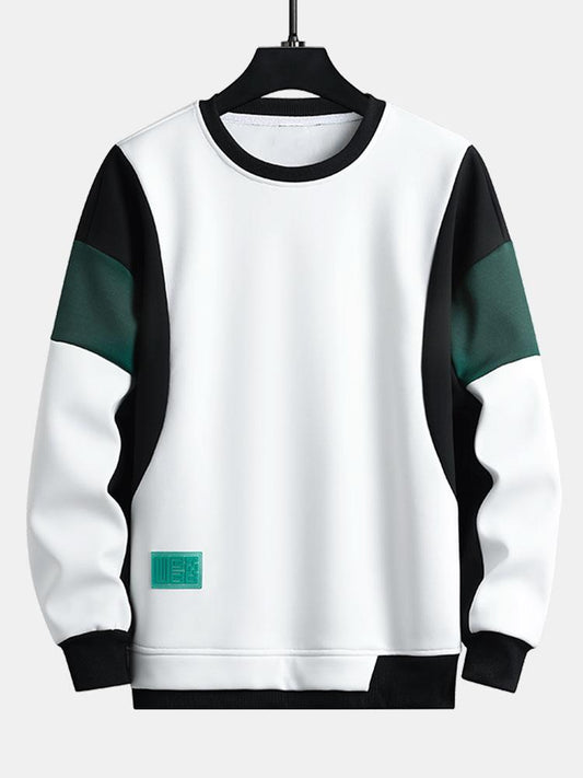 Color Blocked Patchwork Hoodie