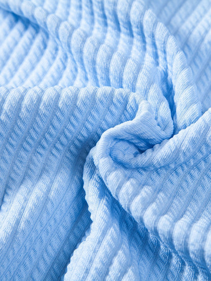 Ribbed Muscle Fit Stand Collar Shirt and Shorts Set