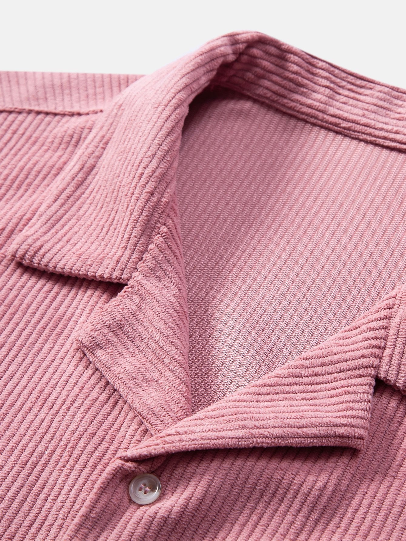 Corduroy Cuban Shirt and Shorts Set with Short Sleeves