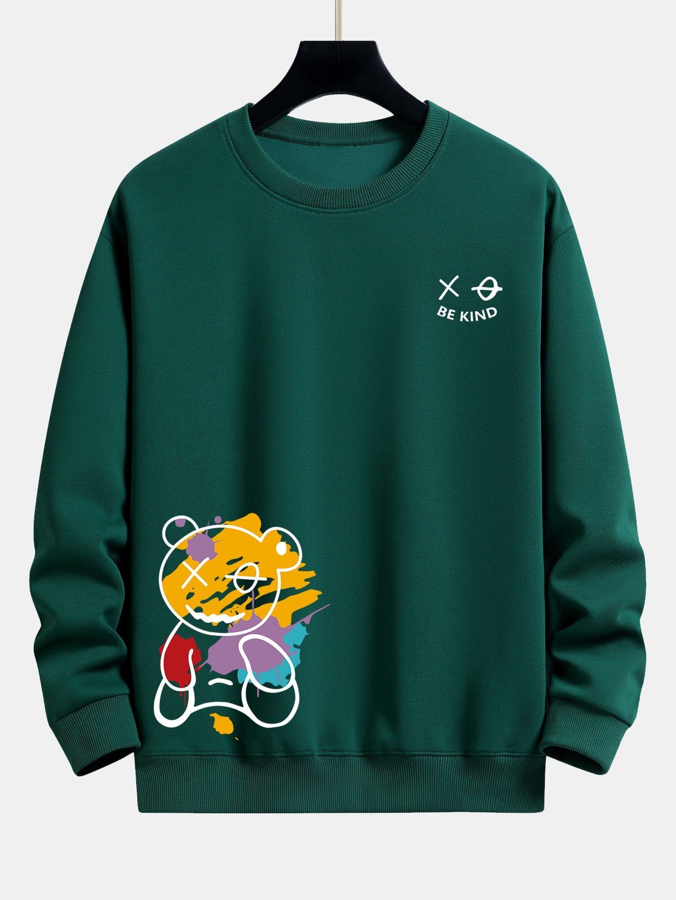 Relaxed Fit Sweatshirt with Graffiti Bear Design