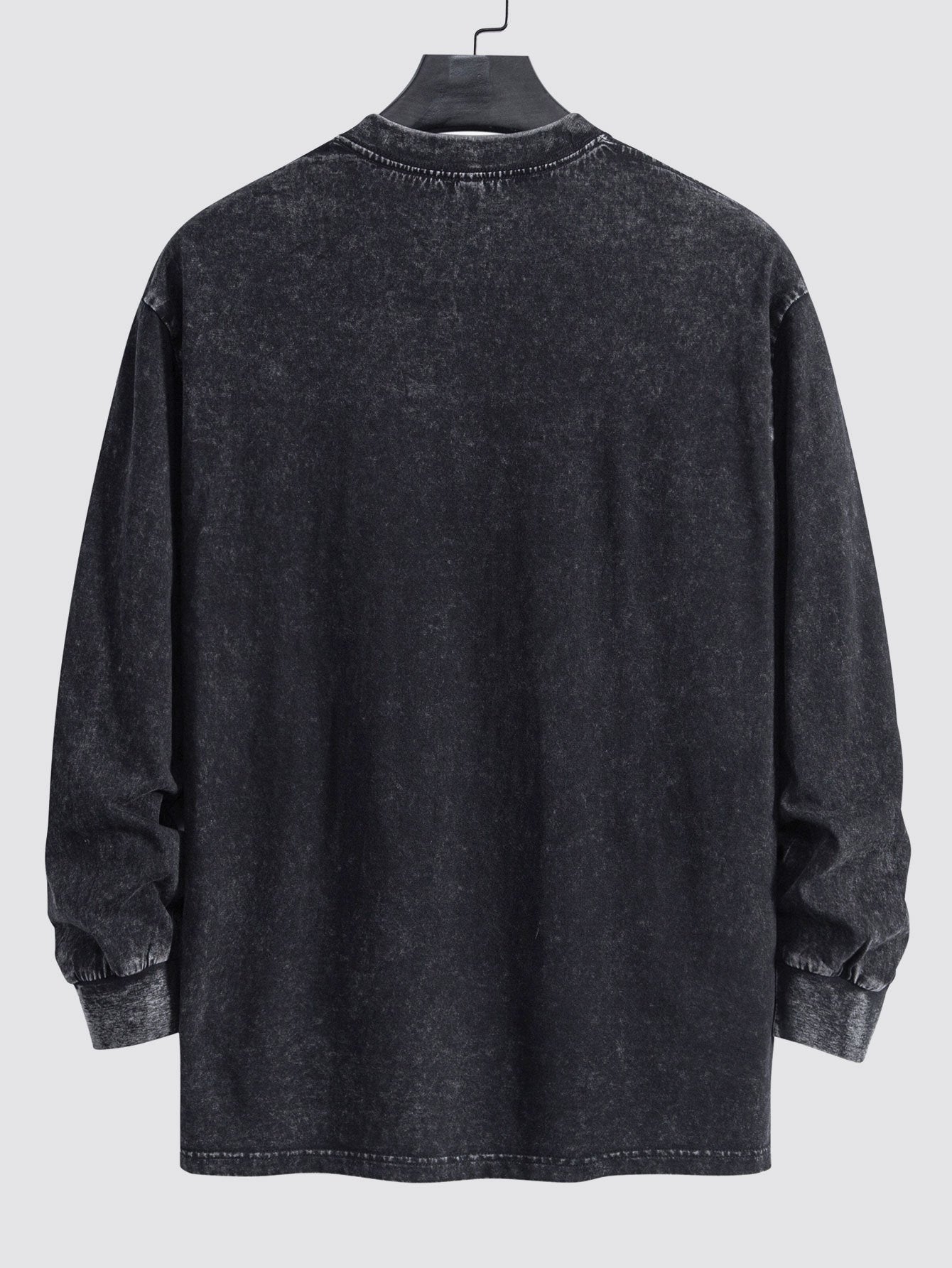 Relaxed Fit Long Sleeve Distressed Wash T-Shirt
