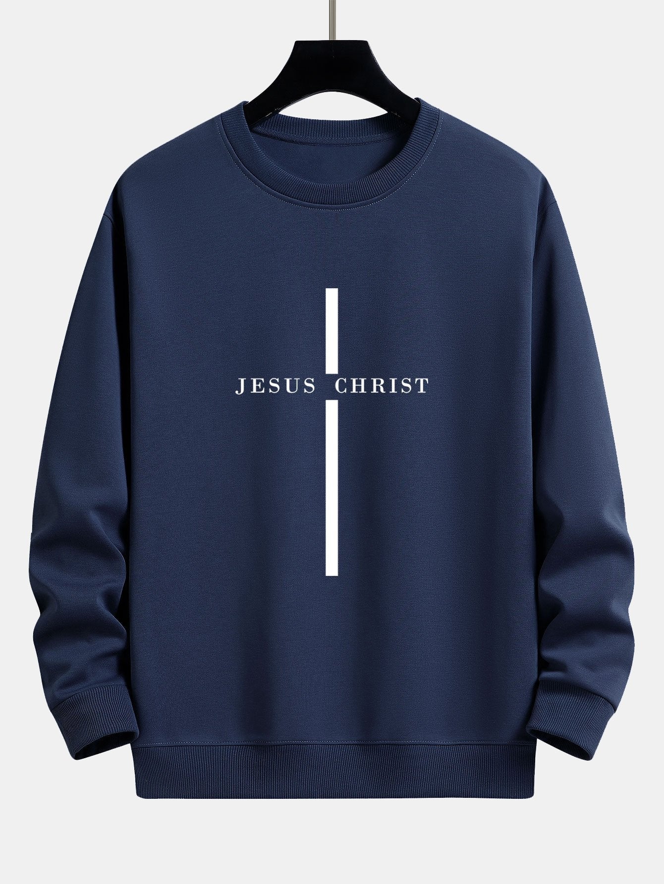Relaxed Fit Sweatshirt with Jesus Christ Stripe Design