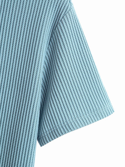 Waffle Knit Arc Hem Tee