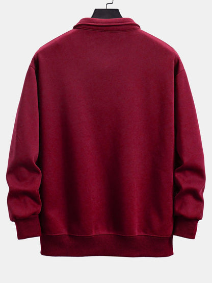 Comfortable Relaxed Fit Polo Neck Sweatshirt