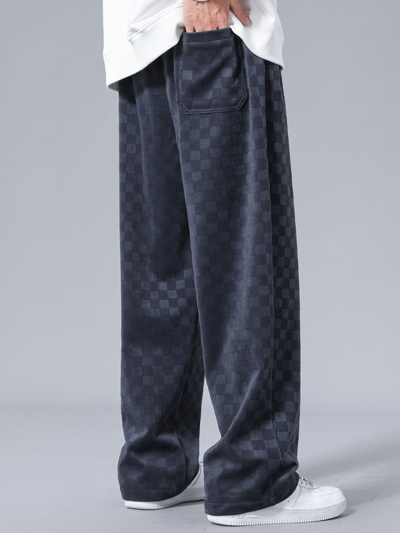Plaid Straight Leg Trousers