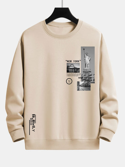 Relaxed Fit Sweatshirt Featuring New York Architecture Print