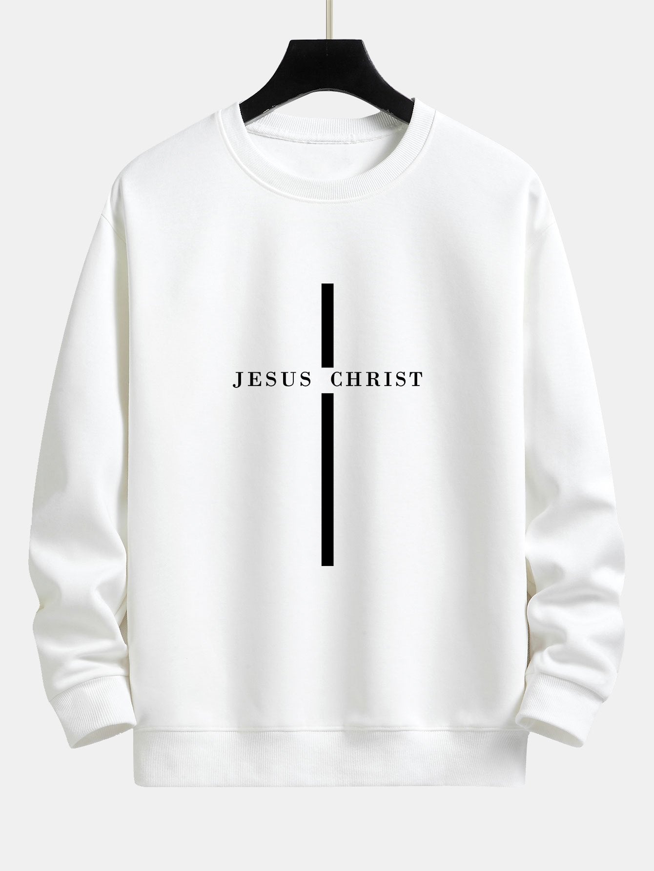 Relaxed Fit Sweatshirt with Jesus Christ Stripe Design