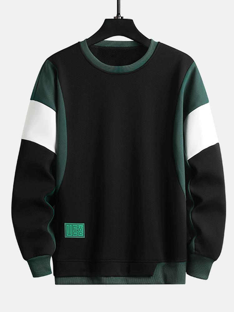 Color Blocked Patchwork Hoodie