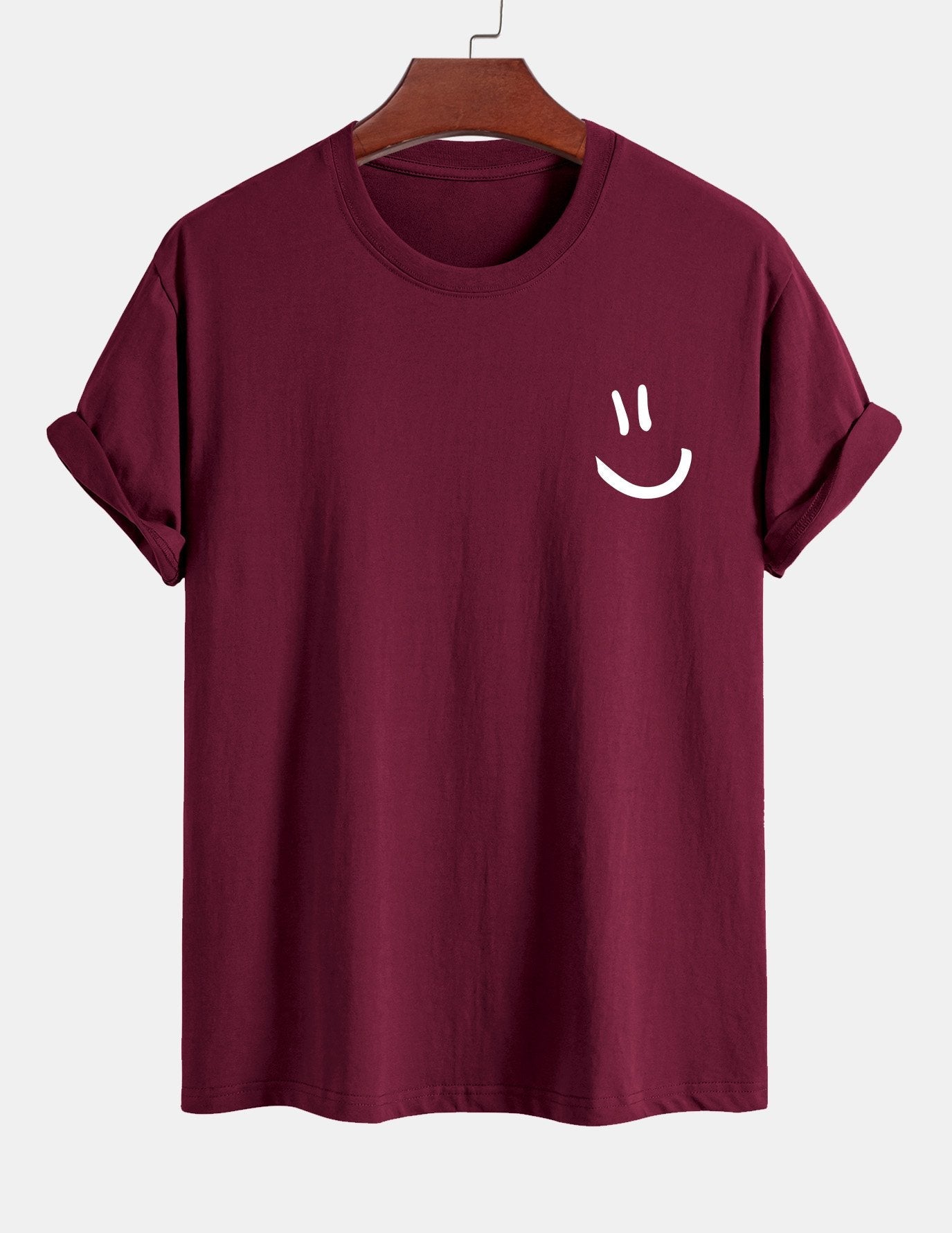 Classic Fit Cotton T-Shirt with Smiley Face Print