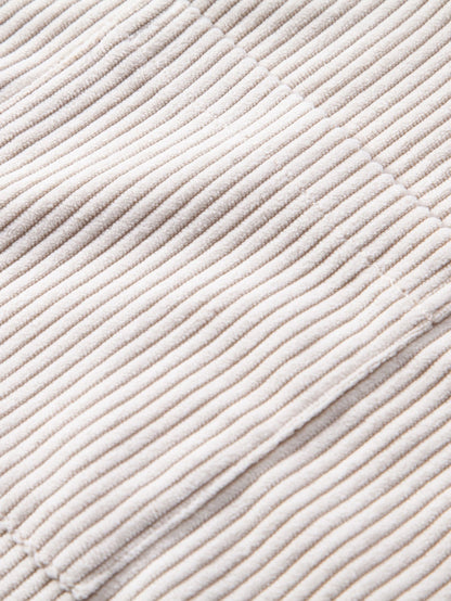 Corduroy Cuban Shirt and Shorts Set with Short Sleeves