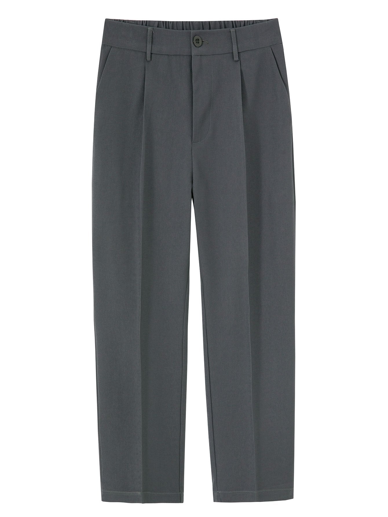 Comfortable Elastic Waist Straight-Leg Pants